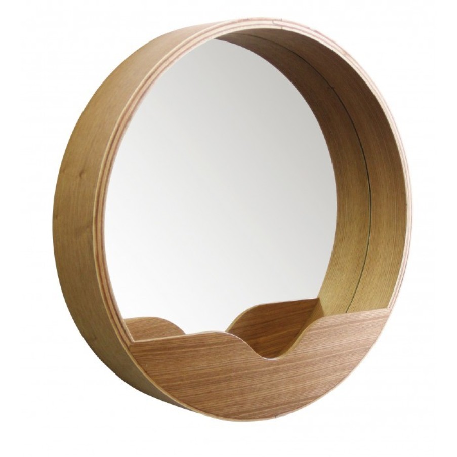 Deco Deco | Zuiver Round Wall Spiegel Hout Small Cm Dia40 X 8