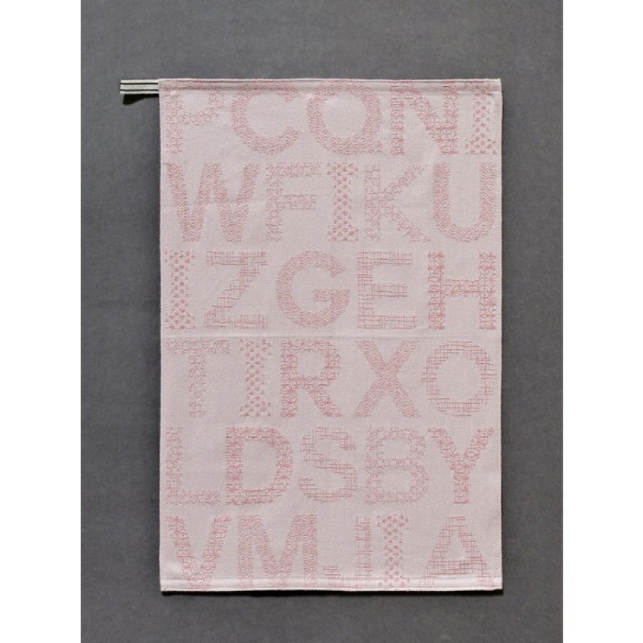 Textiel Textiel | Ilaria.I Abc Keukenhanddoek Roze Cm 60 X 42