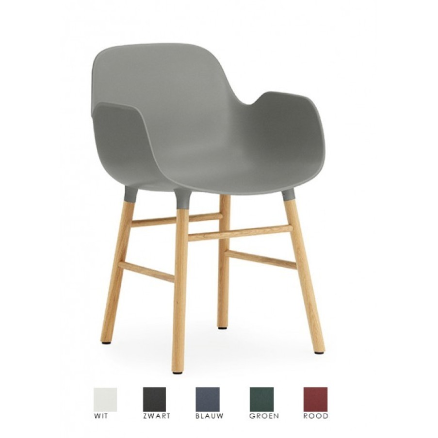 Meubelen Meubelen Stoelen | Normann Copenhagen Form Armstoel Eiken Poten Set Van 2 Cm 52 X 56 X H78