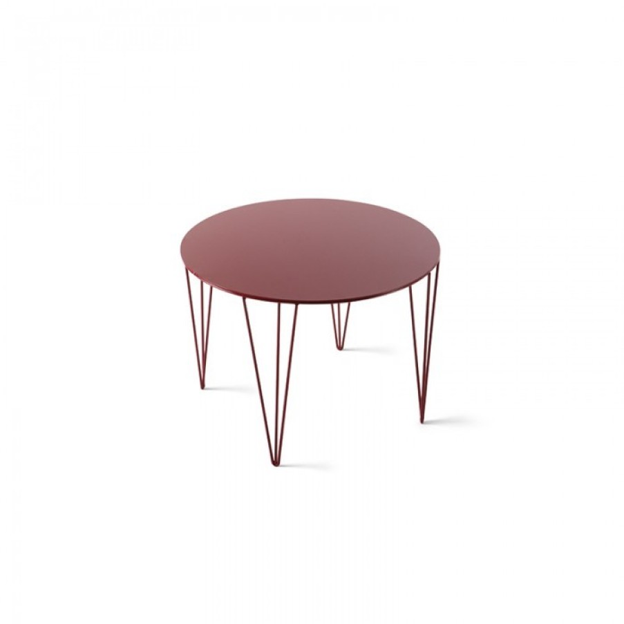 Meubelen Meubelen Bijzet- En Salontafels | Atipico Tafel Chele Rond Rood Cm Dia50 X H35