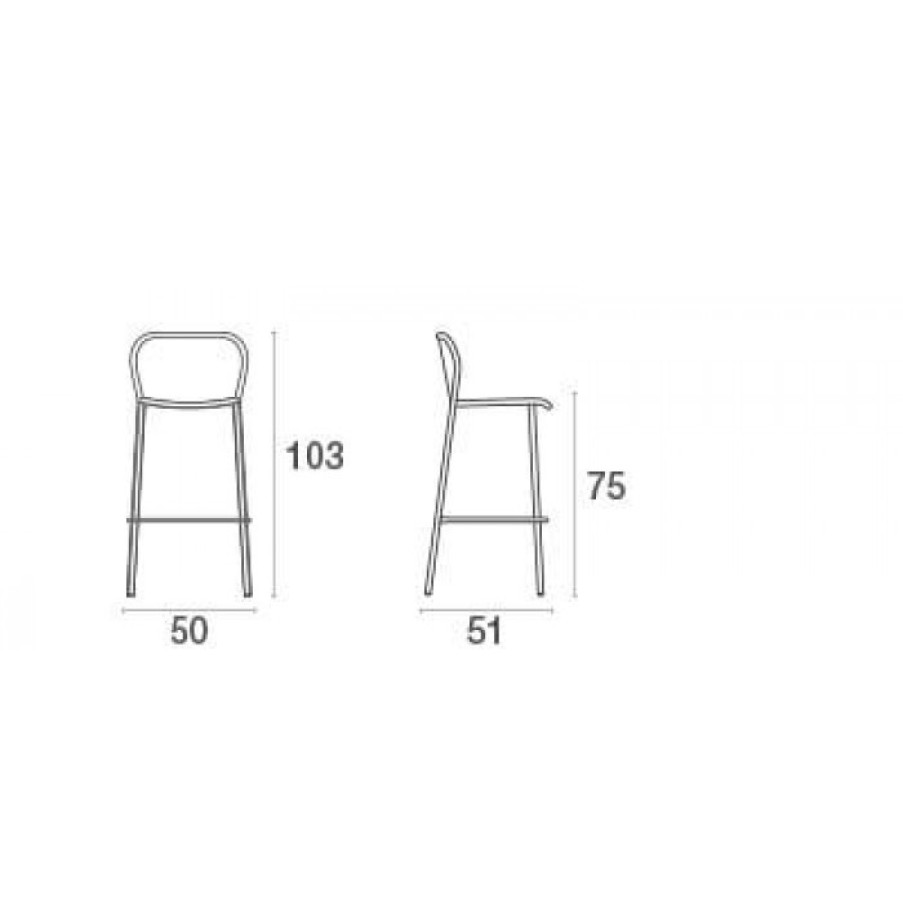 Tuin Tuin Barstoel | Emu Darwin Barstool Set Van 4 Cm 50 X 51 X H103