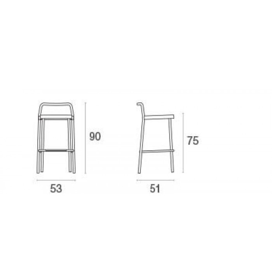 Tuin Tuin | Emu Grace Barstoel Set Van 2 Cm 51 X 53 X H90