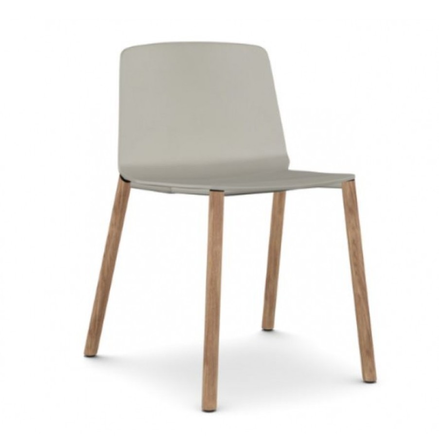 Meubelen Meubelen Stoelen | Kristalia Rama Stoel Beige/Eik Cm 54 X 55 X H75