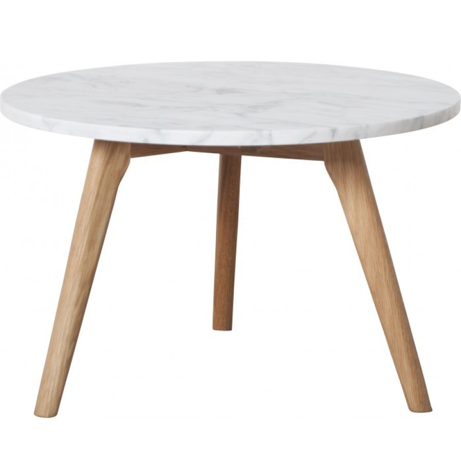 Meubelen Meubelen Bijzet- En Salontafels | Zuiver White Stone Tafel Large Marmer Cm Dia50 X H32