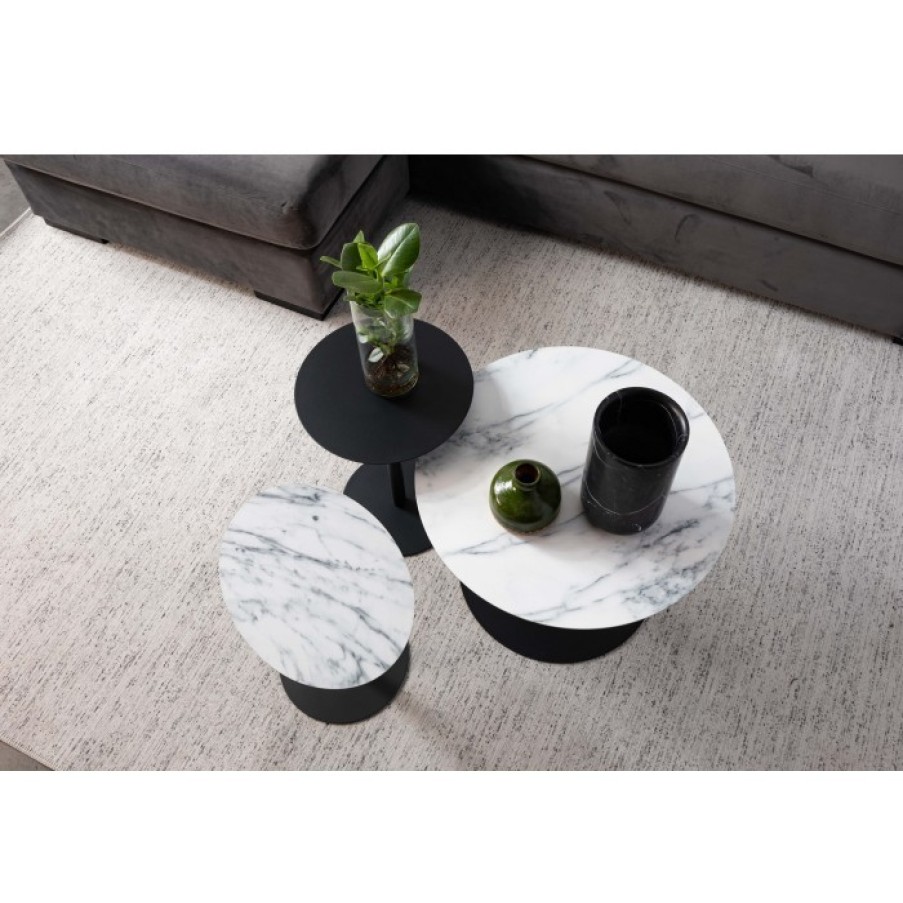 Meubelen Meubelen Bijzet- En Salontafels | Zuiver Bv Side Table Snow Marble Round M