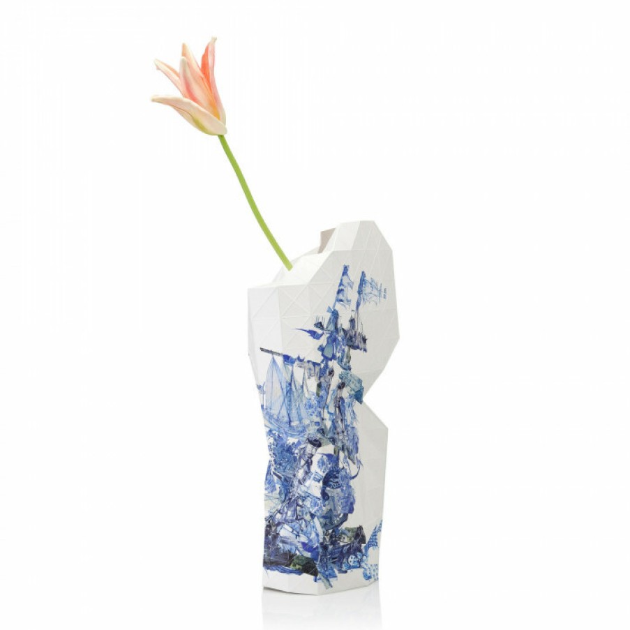 Deco Deco | Tiny Miracles Vaas Cover Delft Blauw Figuren Groot