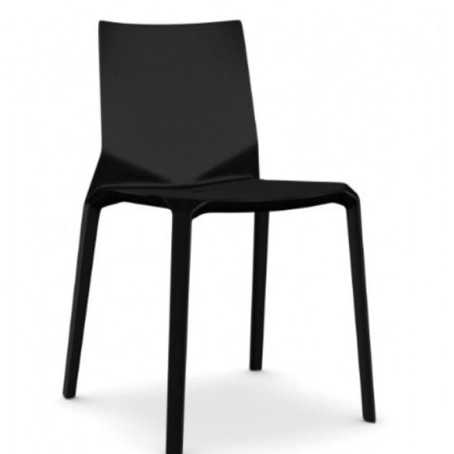 Meubelen Meubelen Stoelen | Kristalia Plana Stoel Set Van 4 Zwart Cm 49 X 53 X H79