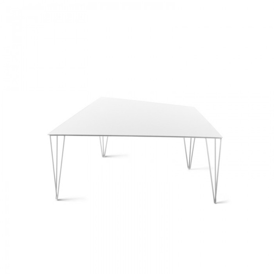 Meubelen Meubelen Bijzet- En Salontafels | Atipico Chele Tafel Wit Trapezium Cm 68 X 43 X H30