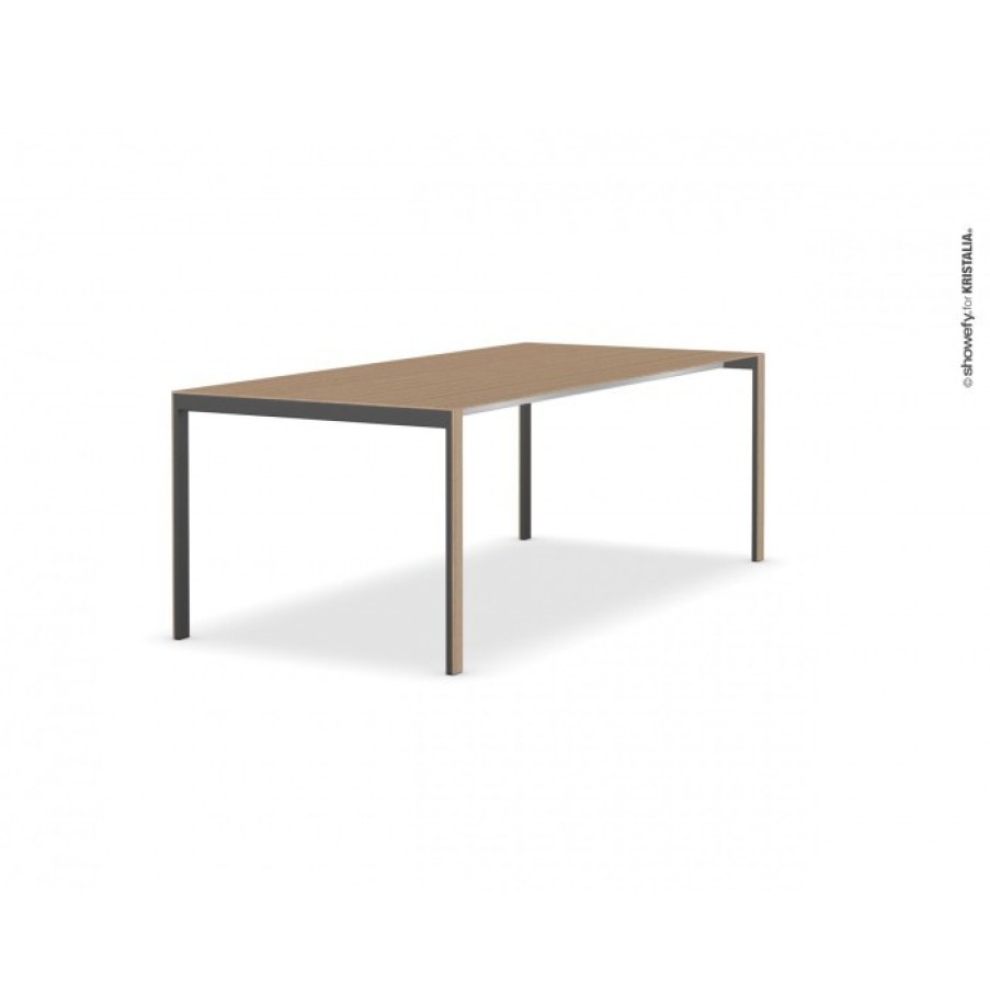 Meubelen Meubelen Eettafels | Kristalia Thin-K Longo Tafel Zwart/Eik