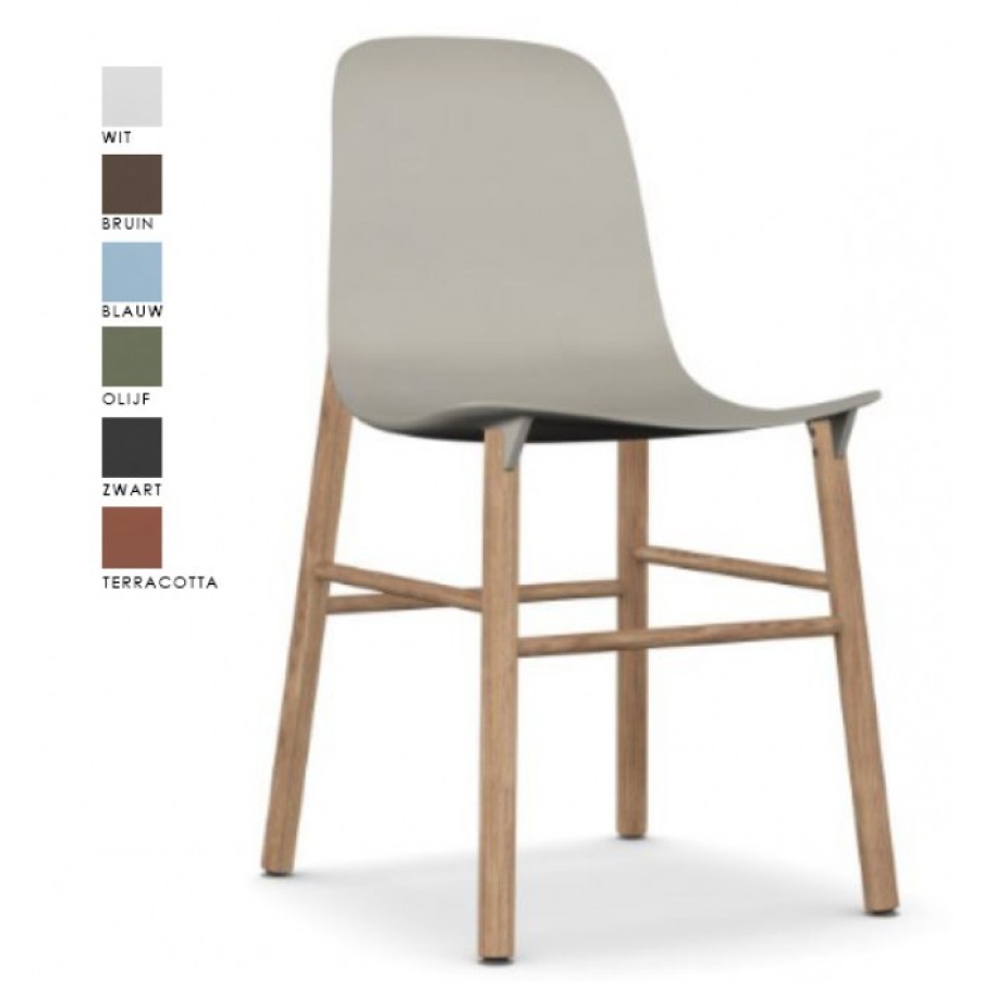 Meubelen Meubelen Stoelen | Kristalia Sharky Stoel Eiken Poten Cm 45 X 54 X H81