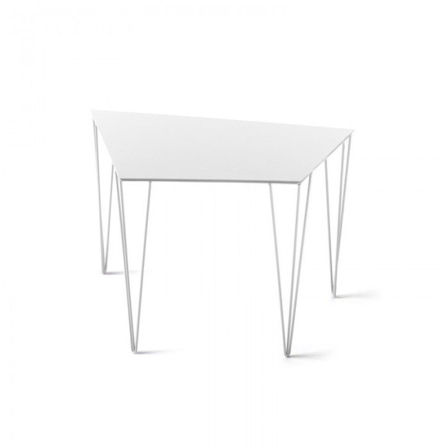 Meubelen Meubelen Bijzet- En Salontafels | Atipico Chele Tafel Wit Trapezium Cm 59 X 38 X H40