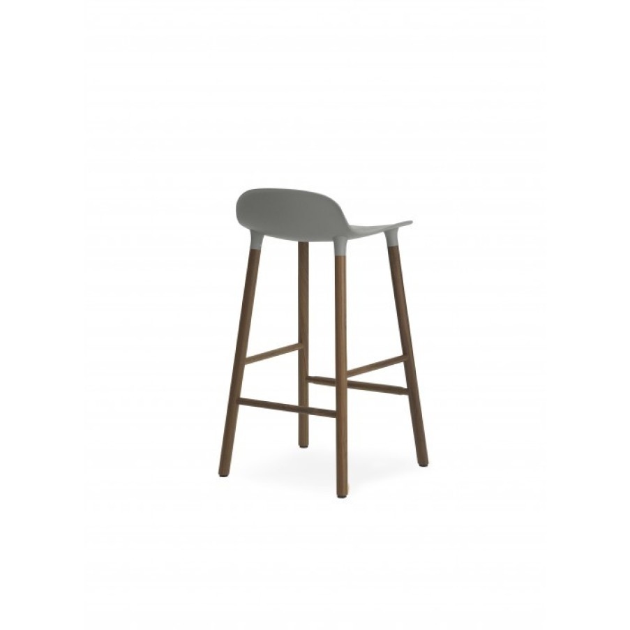 Meubelen Meubelen Barstoelen | Normann Copenhagen Form Barstoel Walnoot Poten Set Van 2 Cm 45 X 45 X H87