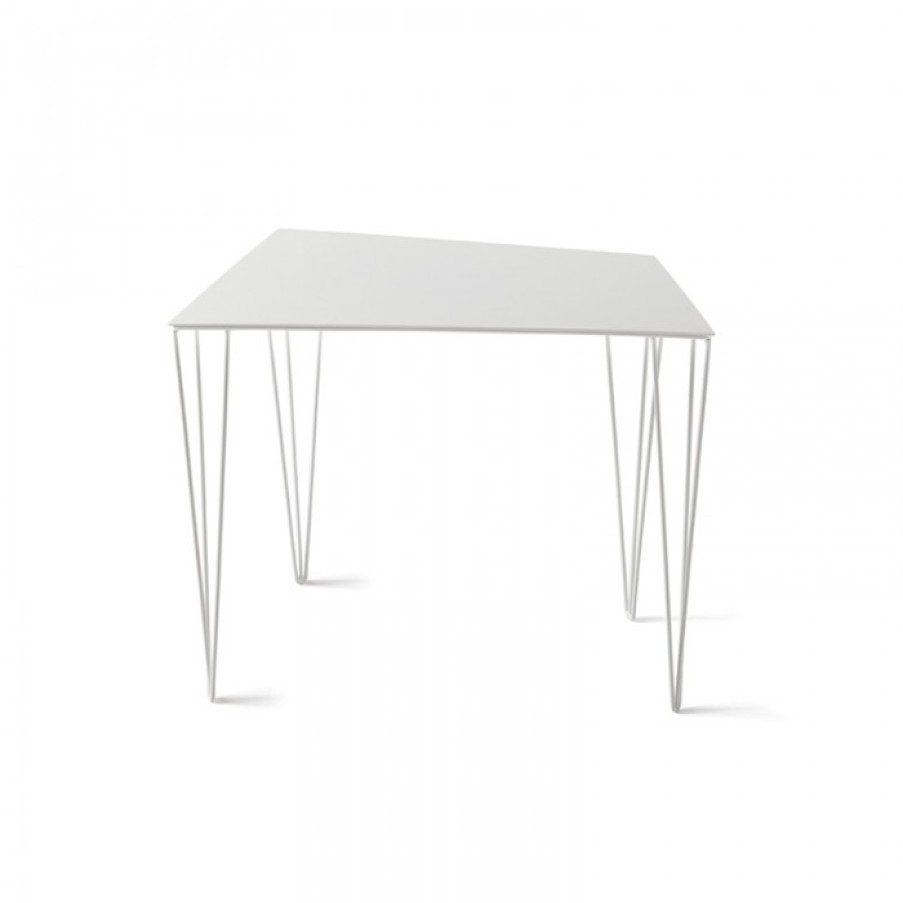 Meubelen Meubelen Bijzet- En Salontafels | Atipico Tafel Chele Trapezium Wit Cm 56 X 29 X H45