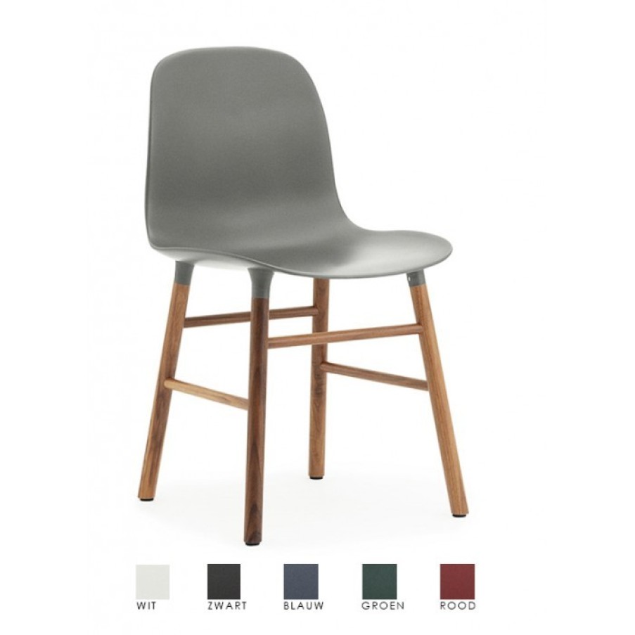 Meubelen Meubelen Stoelen | Normann Copenhagen Form Stoel Walnoot Poten Set Van 2 Cm 52 X 48 X H78