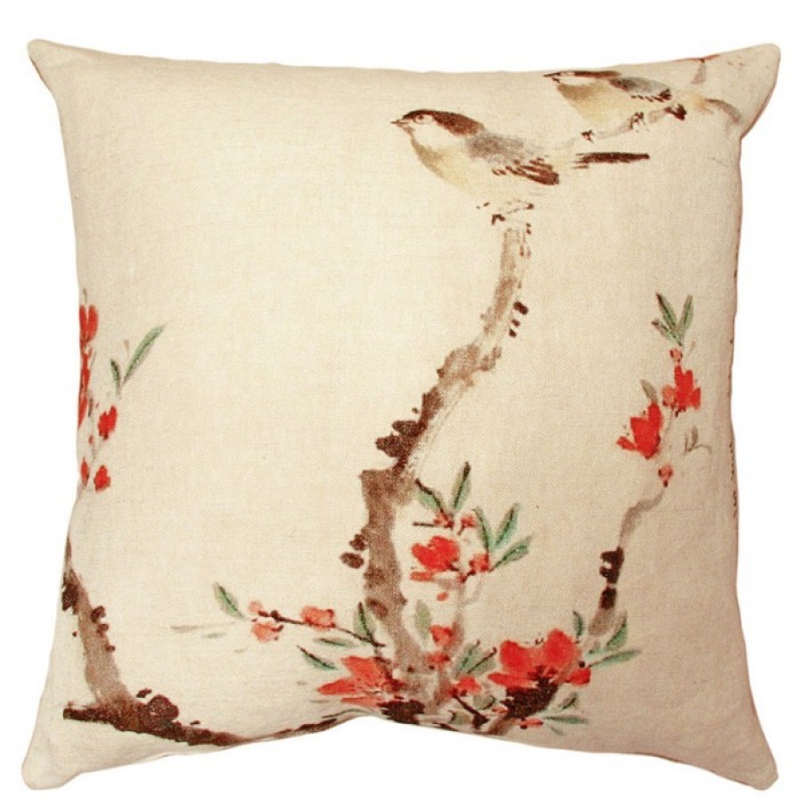 Textiel Textiel | Jackie Brussels Kussen Blossom Birds Cm 60 X 60