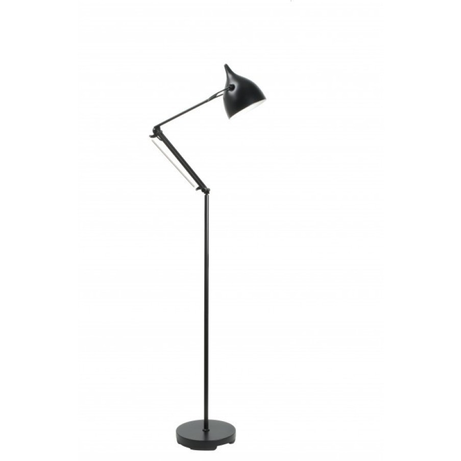 Verlichting Verlichting | Zuiver Reader Staande Lamp Zwart Cm Dia25 X H137-167