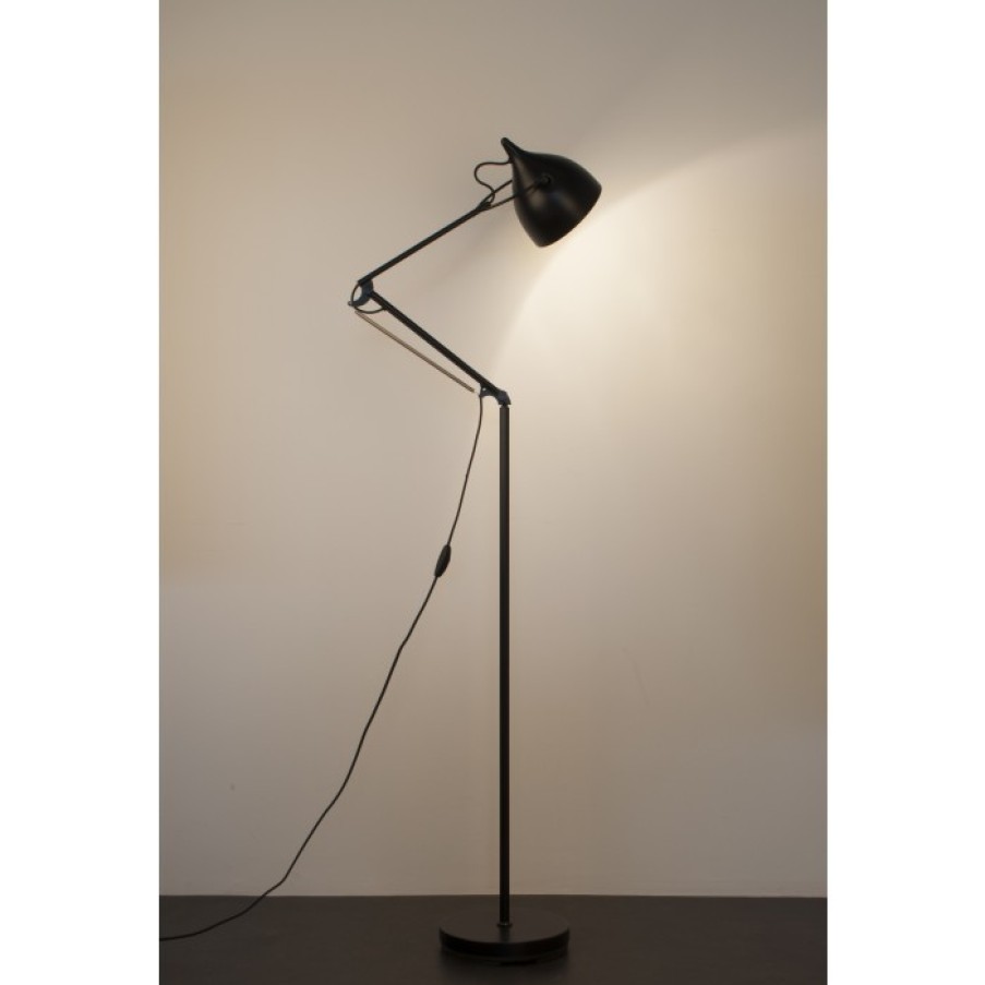 Verlichting Verlichting | Zuiver Reader Staande Lamp Zwart Cm Dia25 X H137-167