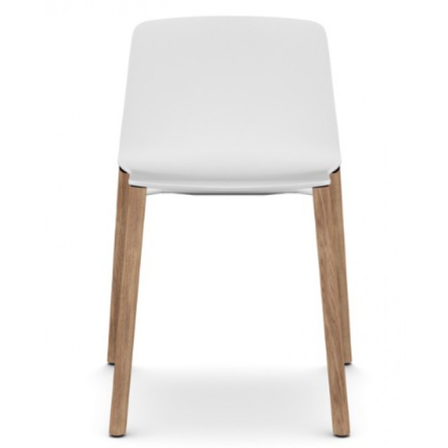 Meubelen Meubelen Stoelen | Kristalia Rama Stoel Wit/Eik Cm 54 X 55 X H75