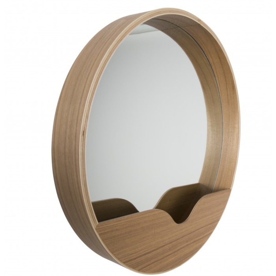 Deco Deco | Zuiver Round Wall Spiegel Hout Medium Cm Dia60 X 8