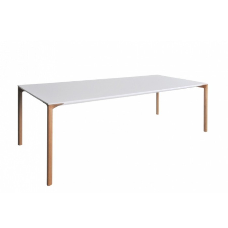 Meubelen Meubelen Eettafels | Kristalia Boiacca Tafel Eik/Wit Cm 200 X 90