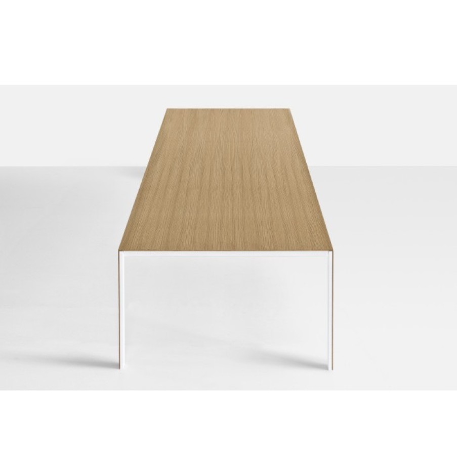 Meubelen Meubelen Eettafels | Kristalia Thin-K Longo Tafel Wit/Eik