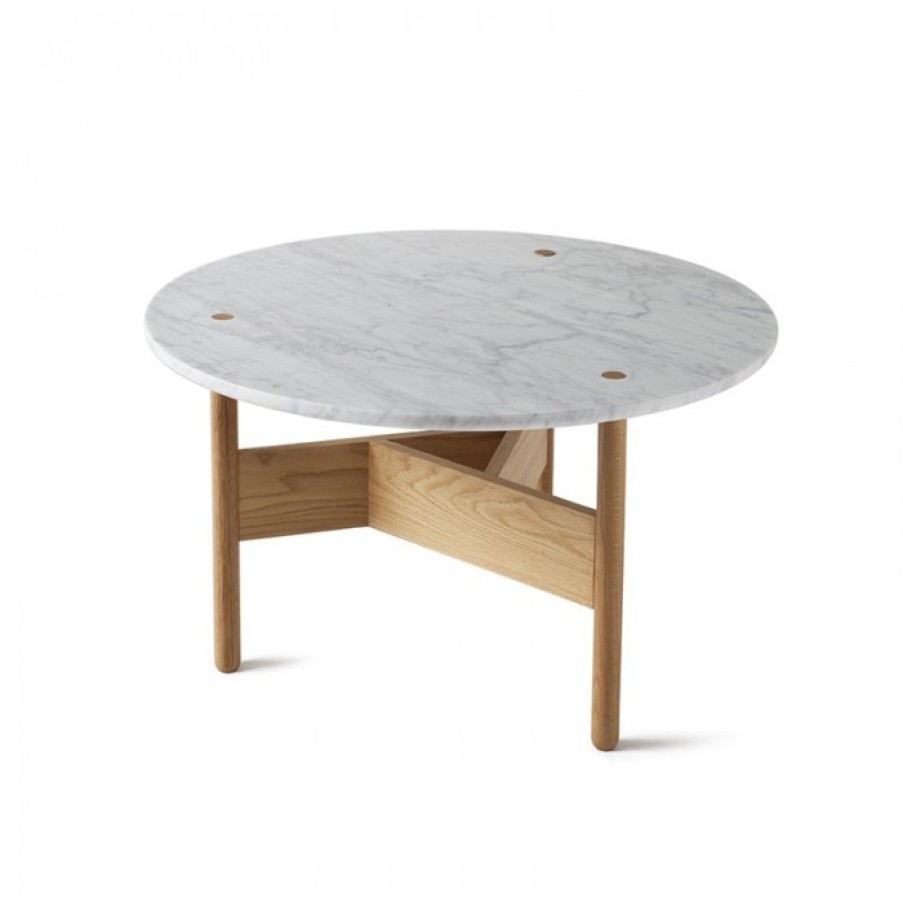 Meubelen Meubelen Bijzet- En Salontafels | Atipico Orbital Tafel Eik/Carrara Rond Large Cm Dia70 X H40