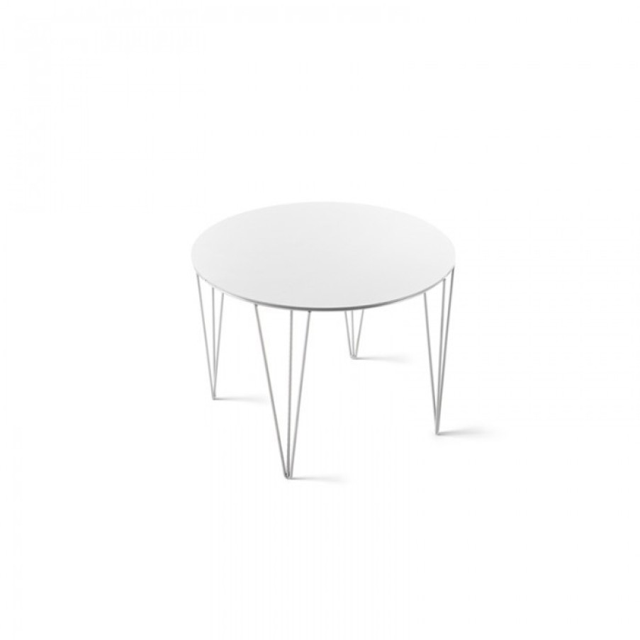 Meubelen Meubelen Bijzet- En Salontafels | Atipico Chele Tafel Wit Rond Cm Dia50 X H35