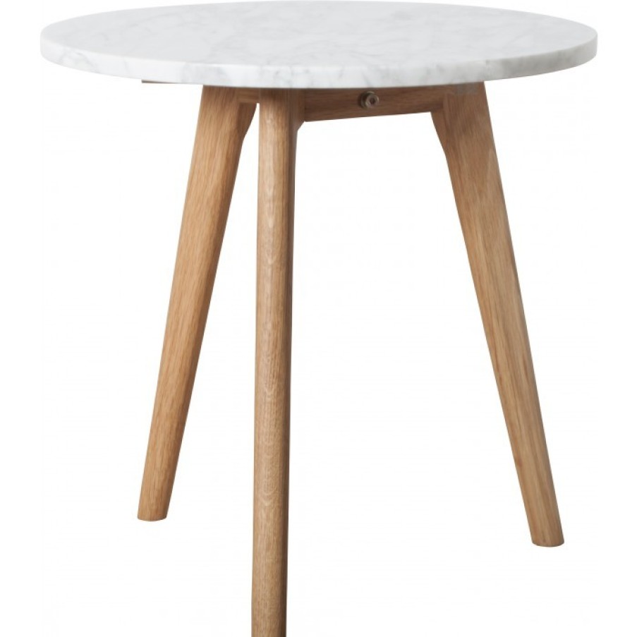 Meubelen Meubelen Bijzet- En Salontafels | Zuiver White Stone Tafel Medium Marmer Cm Dia40 X H40