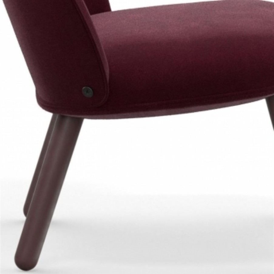 Meubelen Meubelen Relaxstoelen | Normann Copenhagen Ace Lounge Stoel Bordeaux Velvet & Eik